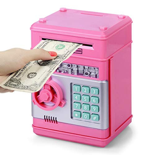 Caixa Eletrónica THEDTTOY 3-12 Anos Rosa Thedttoy - Porquinhos mealheiros e cofrinhos - 3-12 anos, rosa, porta secreta, botão para abrir
