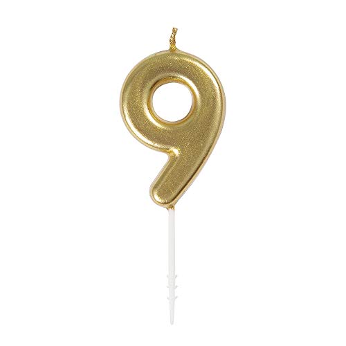 Vela de Natal UNIQUE PARTY 19959 (Dourado) Unique Party - Velas de aniversário - decorativa, pvc, 3 cm, dourado