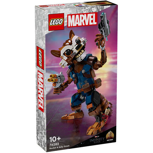 LEGO Marvel: Rocket e Groot - 76282 (Idade mínima: 7) LEGO - Blocos de encaixe - lego, marvel, rocket, groot, canhão automático, disparador, Guardiões da Galáxia
