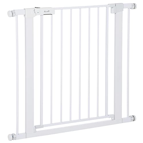 Barreira de Segurança para Cão Pawhut | 75-96 cm - Branco (Animais Pequenos) PawHut - Portões para bebês e animais de estimação - segurança, cão, 75-96 cm, branco