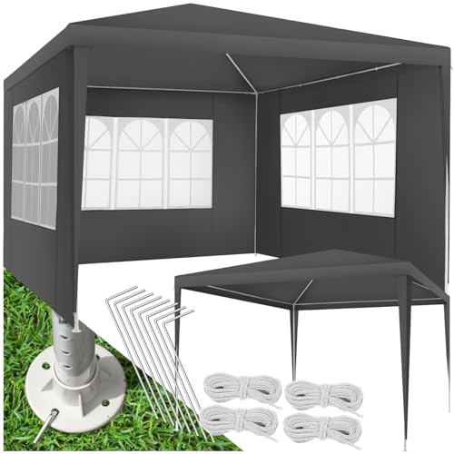 Pérgula TECTAKE (Cinzento - Alumínio - Poliéster - 300x300x310 cm) TecTake - Móveis de exterior - alumínio, poliéster, 300x300x310 cm