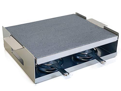 Grelhador de Pedra com 4 Queimadores de Álcool e Suporte de Aço Inoxidável dekobe - Eletrodomésticos de cozinha - grelhador, pedra, queimadores, álcool, suporte, aço inoxidável