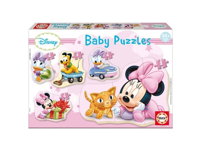 Puzzle EDUCA BORRAS Minnie Mouse (Idade Mínima Recomendada: 3 anos) EDUCA - Quebra-cabeças de encaixar - madeira, 6 peças, coordenação olho/mão, concentração