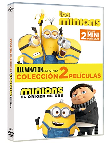 DVD Minions Pack 1-2 (Edição em Espanhol) UNIVERSAL - Dvds e vídeos - Minions, pack 1-2, edição em espanhol, gru, Kevin, coração de diamante