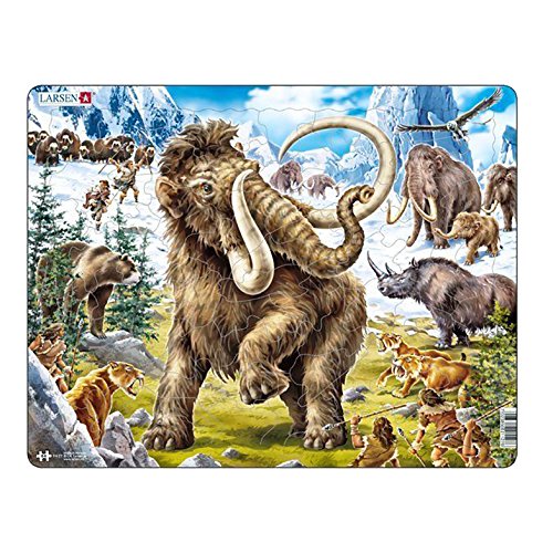 Puzzle LARSEN MAXI MAMMOTH (Idade mínima recomendada: 4 anos) Larsen - Quebra-cabeças de encaixar - puzzle, larson maxi mammoth, idade mínima recomendada, 4 anos, peças gigantes, madeira, desenhos coloridos, caixa corte transversal, 3D