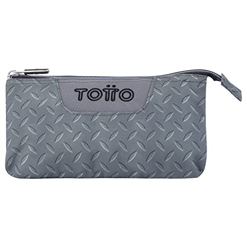 Estojo TOTTO 3 Compartimentos Cinzento (23 x 18 x 8 cm) Totto - Organizadores de mesa - 3 compartimentos, compacto, 23 x 18 x 8 cm