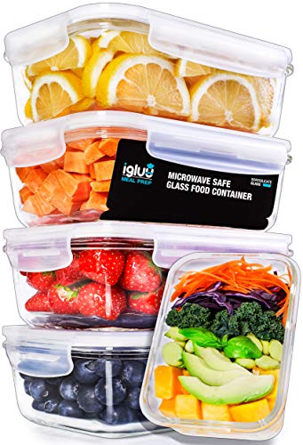 Conjunto de recipientes para comida IGLUU Meal Prep Igluu Meal Prep - Recipientes de armazenamento de alimentos - 5 recipientes, 840ml, fecho hermético, locktab