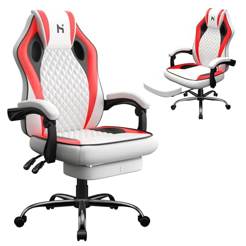 Cadeira Gaming HLFURNIEU (Até 150 kg - Elevador a Gás Classe 4 - Vermelho) HLFURNIEU - Cadeiras - gaming, até 150 kg, elevador a gás classe 4, vermelho