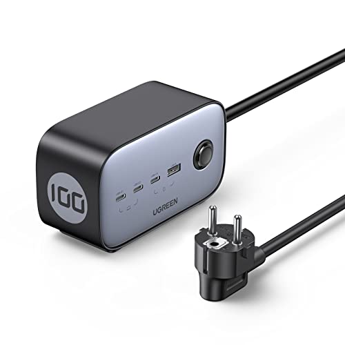 Extensão Elétrica UGREEN DigiNest Gan Tech (6 Tomadas - Tipo F) Ugreen Group Limited - Carregadores de bateria de uso geral - 6 tomadas, usb-c, 65w, cabo 1.8m