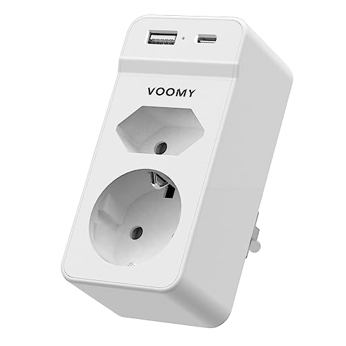 Extensão Elétrica VOOMY 2 tomadas + 3 USB (4000 W) Voomy - Tomadas e soquetes de energia - 2 tomadas, 3 usb, 4000 W, proteção contra sobrecargas
