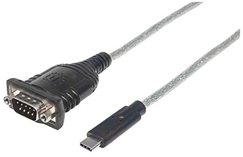Cabo Adaptador MANHATTAN USB-C para Serial/COM/DB9 Prateado MANHATTAN - Acessórios de computador - usb-c, serial, com, db9, hotswap
