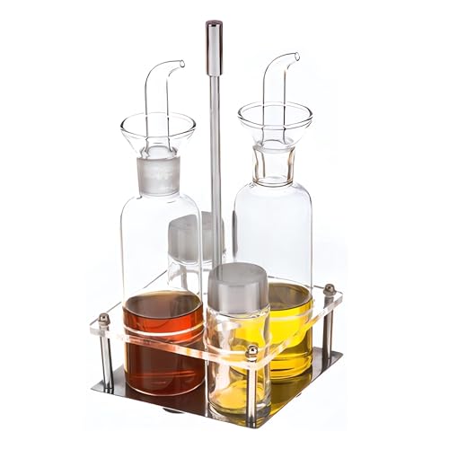 Conjunto de 4 Garrafas de Água LEKE GO Vidro Anti-Gotejo LEKE GO - Dispensadores de óleo e vinagre - garrafas, água, vidro, anti-gotejo
