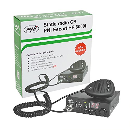 Rádio CB Pni Escort Hp 8000L Asq 12 V 4 W PNI - Áudio - 26.965 MHz, 27.405 MHz, 4W, ASQ ajustável