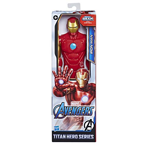 Figura de Ação AVENGERS Titan Hero Iron Man (Idade Mínima Recomendada: 4 anos) Marvel - Brinquedos - aventuras, lançador de discos, 4 anos