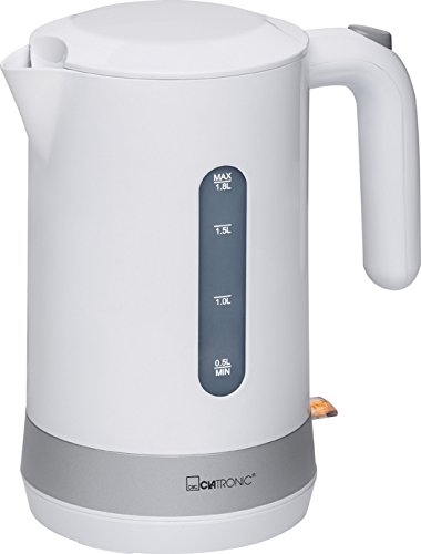 Chaleira Elétrica Clatronic WK 3452 | Branco (Pequeno Almoço) Clatronic - Eletrodomésticos de cozinha - 1,8 L, elemento aquecedor, desligar automático, tampa de segurança