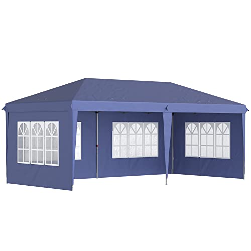 Pérgula Outsunny | 600 x 300 x 250 cm - Azul Outsunny - Móveis de exterior - pérgula, outsunny, 600x300x250cm, azul
