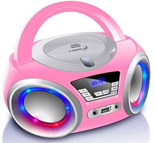 Rádio Portátil com Leitor de Cd e Mp3 Led Cyberlux - Áudio - rádio portátil, leitor de CD, mp3, led, sintonizador digital fm, altifalantes integrados