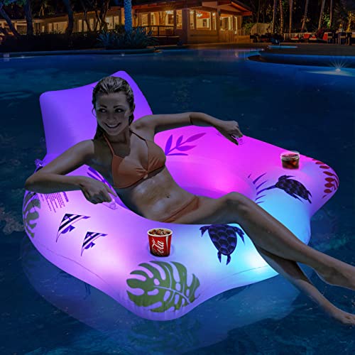 Flutuador Lanblu com Luz que Muda de Cor | Tamanho: L LanBlu - Brinquedos - luz LED, 2 níveis, pvc, poliéster