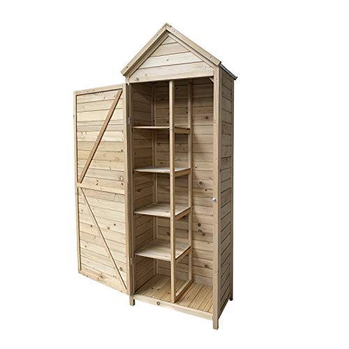 Armário de Jardim INNOVATION HOME FURNISH GARDIUN CANDY (Branco - Madeira e Aço - 35x70x177 cm) GARDIUN - Armários de armazenamento e armários de bloqueio - branco, madeira, aço, 35x70x177 cm