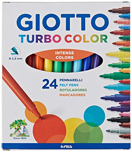 Caneta de Feltro GIOTTO Turbo Color (Multicor - Ponta 2.8 mm) Giotto - Marcadores e marcadores de texto - multicor, 2-8 mm, à base de água, lavável