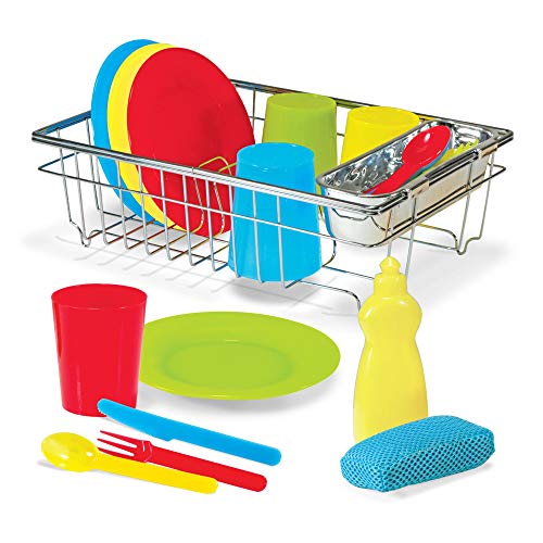 Jogo Tradicional MELISSA & DOUG Let'S Play House (Idade Mínima Recomendada: 3 anos) Melissa & Doug - Cozinhas de brinquedo e alimentos de brincar - jogo tradicional, mesa, pratos plásticos, copos plásticos, garfos, colheres, facas, botija de sabão, pano em rede, quadro com inserção
