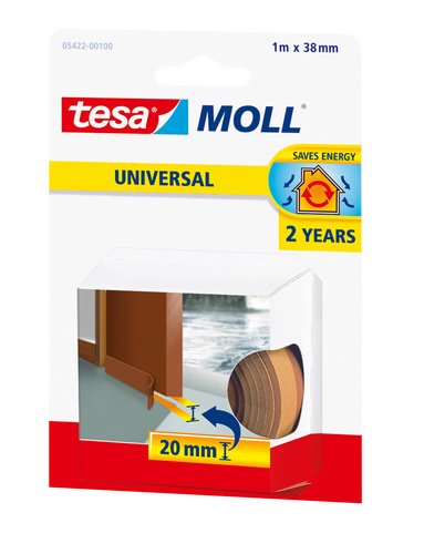 Tesa Joint Bas De Porte Adhesif Mousse Pvc 1 M X 38 Mm Marron TESA - Tiras de vedação e suprimentos para climatização - adesivo, mousse PVC, 1 m x 38 mm