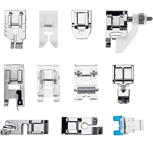 Acessório para máquinas de costura FABROURO 11 peças acessórios Faburo - Pés para máquina de costura - 11 peças, aço, plástico, compatível brother