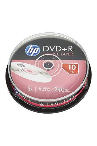 DVD+R Double Layer 8X Cake Box 10 Pcs CDVDR HP - Mídias vazias - 8,5 GB, 6x, dvd-r dl, 8x