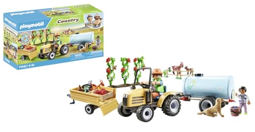 PLAYMOBIL Country - Trator com Reboque e Cisterna (Idade Mínima: 4) PLAYMOBIL - Brinquedos - trator, reboque, cisterna, idade mínima 4
