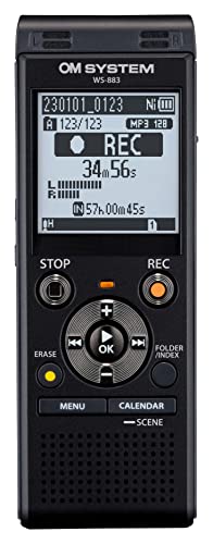 Gravador de voz digital OM SYSTEM WS-883 OM SYSTEM - Gravadores de voz - digital, multilingue, bateria