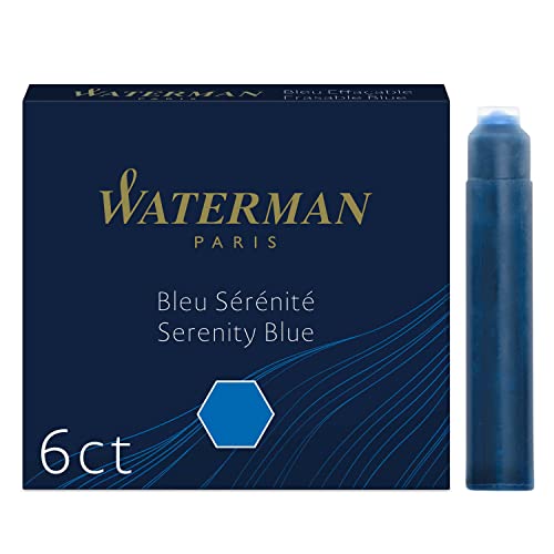 Tinteiro WATERMAN H89-0000 Azul Serenity (6 Unidades) Waterman - Tinta e recargas de caneta - tinteiro, waterman, h89-0000, azul serenity, 6 unidades