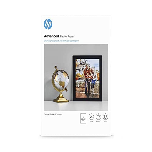 Papel Fotográfico HP Advanced Photo Paper Glossy A4 25 Folhas HP - Papel de impressora e copiadora - glossy, a4, 25 folhas, duradouro