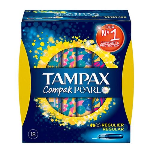 Tampax Compak Pearl Regular Tampones Higiénicos 18 Unidades Tampax - Tampões - 18 unidades, absorção rápida, reduz irritações