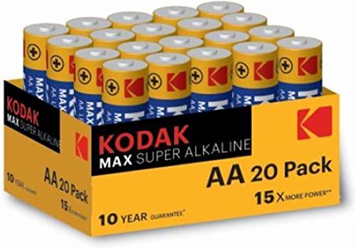 Pilhas KODAK AA Max (Blister - 20 Unidades) Kodak - Baterias de uso geral - 20 unidades, alcalinas, alta qualidade, fiáveis