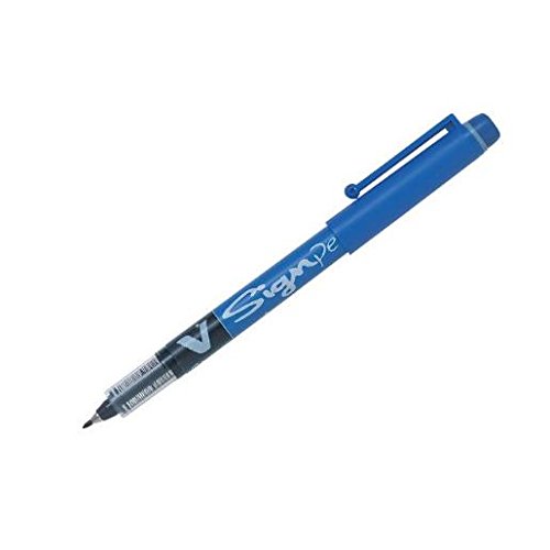 Marcador PILOT V-SIGN (Azul - 12 Unidades) Pilot - Instrumentos de escrita e desenho - azul, 12 unidades, ponta fina, tinta à base de água