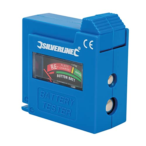 Verificador de Pilhas e Baterias SILVERLINE 918147 Silverline - Testadores de bateria de uso geral - aa, AAA, c, D, preto