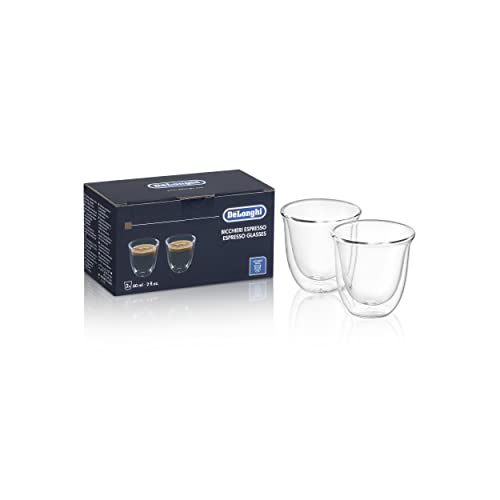 Conjunto de Copos de Café DELONGHI 5513214591 DELONGHI - Xícaras de café e chá - 60 ml, propriedades térmicas, vidro temperado, prático
