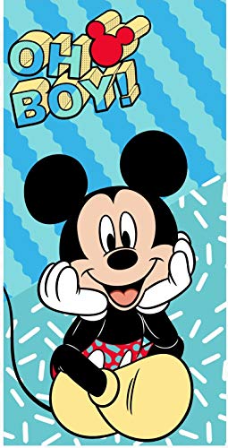 Toalha para Crianças DISNEY Mickey Mouse Azul e Branco (120x170 cm) Various - Toalhas de praia - mickey mouse, azul e branco, microfibra