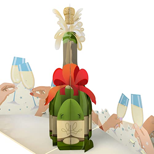 Mokio - Cartão de Regalo Pop-Up (Idade Mínima Recomendada: 4 anos) MOKIO - Cartões de cumprimentos e de nota - pop up, champanhe, efeito 3d, regalo