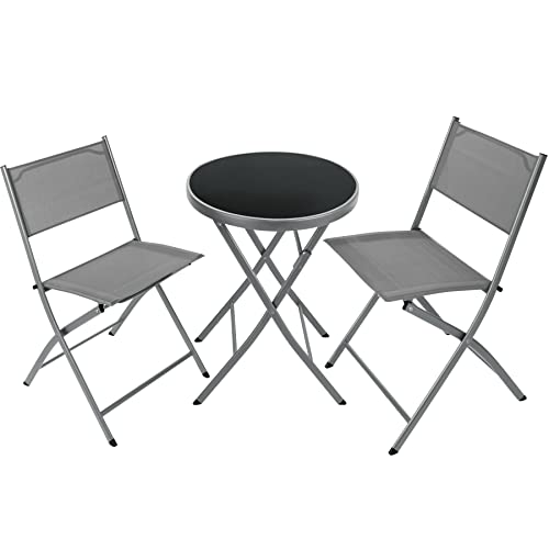 Conjunto de Móveis de Jardim TECTAKE (Cinzento - Polietileno - 68x80.5x75 cm) TecTake - Móveis de exterior - jardim, polietileno, 68x80.5x75 cm