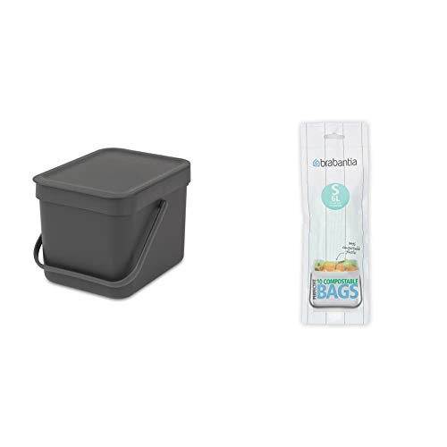 Caixote do Lixo BRABANTIA Sort E Go (6 L) Brabantia - Lixeiras e cestos de lixo - 6 litros, antiderrapante, fecho automático