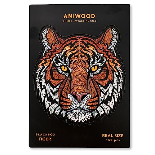 Puzzle ANIWOOD Animal Tiger (Idade Mínima: 6 Anos - 49 Peças) Juegaconmigo - Jogos - madeira, tigre, 6 anos, 49 peças