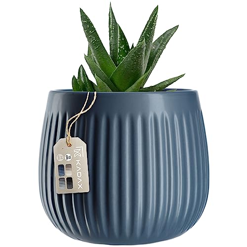 Vaso KADAX Cerâmico Azul Escuro (12 x 12 x h 15.5 cm) KADAX - Móveis de exterior - cerâmico, azul escuro, 12x12x15.5 cm