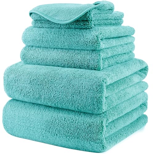 Conjunto de Toalhas de Banho POLYTEX (Microfibra - 6 Unidades) Mainland Textiles LLC - Toalhas - microfibra, 6 unidades, 30x60 cm, 13x13 cm, absorvente