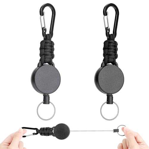 Porta-Chaves Retrátil Aiqinu com Cabo de Aço 60 Cm AiQInu - Porta-crachás e porta-bilhetes - retrátil, aço inoxidável, cabo de aço, 60 cm