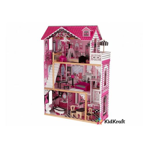 Casa de Bonecas KIDKRAFT Amelia (Idade Mínima: 3 Anos - 39.5 x 28.6 x 43.2 cm) KIDKRAFT - Casa de bonecas - 3 anos, 14 peças, elevador, 4 divisões