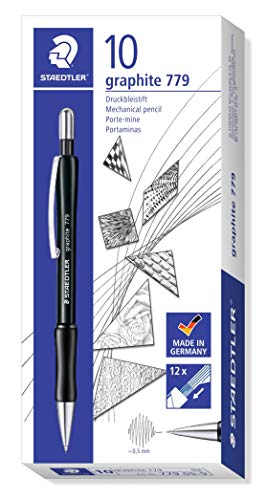 Lápis Corrigidos STAEDTLER (Preto - 10 Un) Staedtler - Lápis - preto, 10 unidades, ponta retrátil