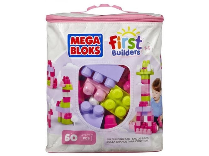 Jogo de Construção MEGA BLOKS DCH54 (Idade Mínima: 2) MEGA BLOKS - Brinquedos - 60 blocos, cores preciosas, bolsa de transporte, desenvolvimento infantil