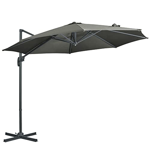 Guarda-Sol Outsunny 294x248cm Cinzento Escuro/Cinzento de Carvão Outsunny - Guarda-sóis e toldos de exterior - 294x248cm, cinzento escuro, carvão
