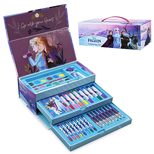 Estojo DISNEY FROZEN (Idade Mínima Recomendada: 3 anos) MC Group Italy - Instrumentos de escrita e desenho - conjunto pinturas, idade mínima 3 anos, ferramentas escolares, rotuladores ceras, livro colorir